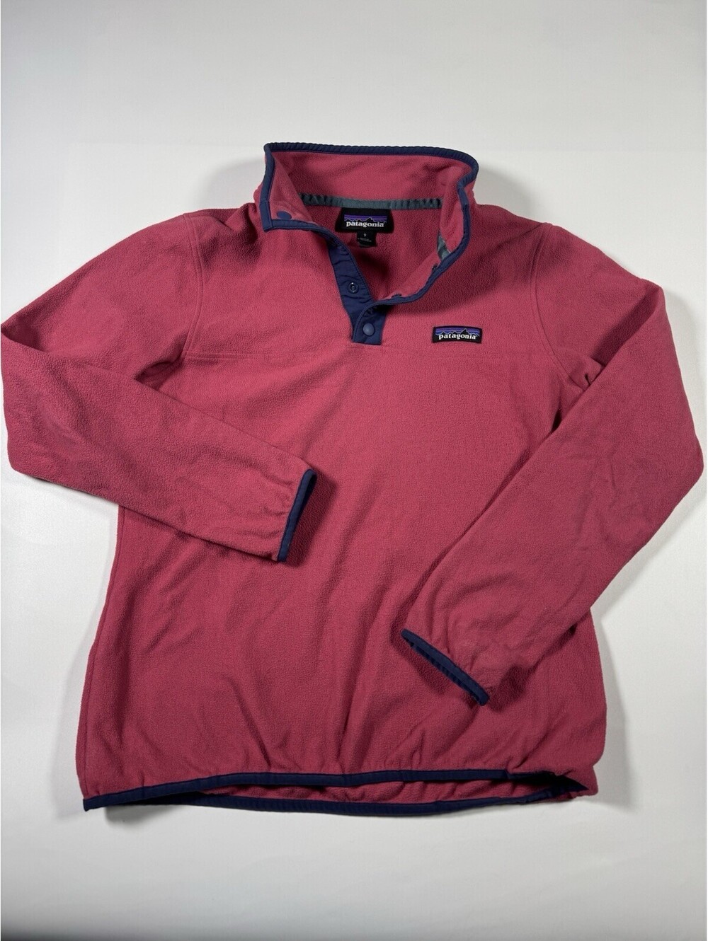 Patagonia Synchilla Snap-T Fleece Pullover Womens Small Pink Navy FA19
